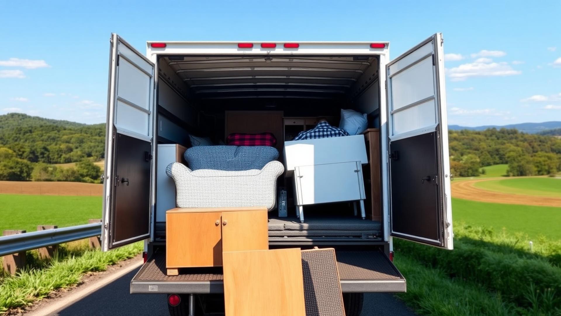 Swift Junk Removal truck loaded with furniture in the Hudson Valley NY